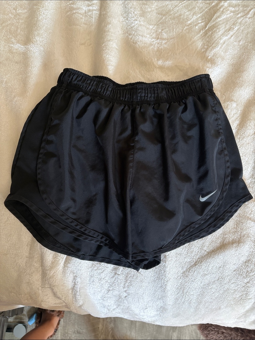 Nike Women's Black Athletic Running Shorts with Reflective Swoosh